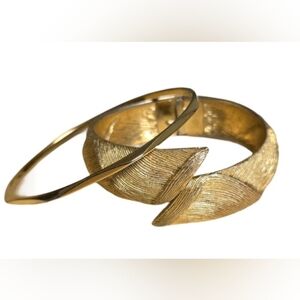 2 vintage signed  Monet goldtone bracelets